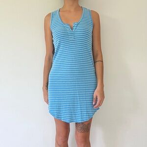 Bobi Blue Stripe Jersey Tank Dress